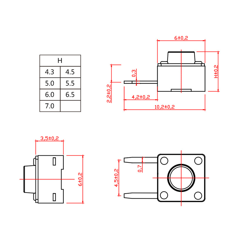 2 пин SMD түрү такт Swtich (3)